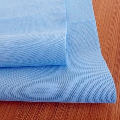 Анти- статическая медицинская голубая ткань 80gram SMS не сплетенная для защитной ткани